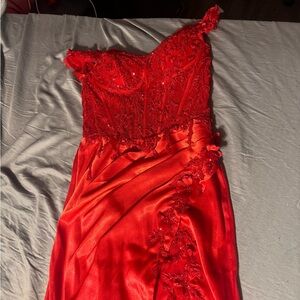 Ladivine by Cinderella Divine Red Prom Dress